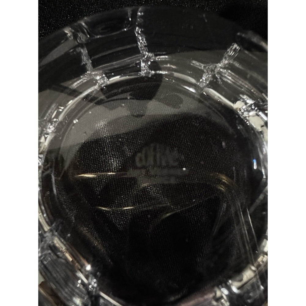 Confrac Art Glass Verrier France Abstract dish Crystal Clear Signed Free form - Picture 8 of 12